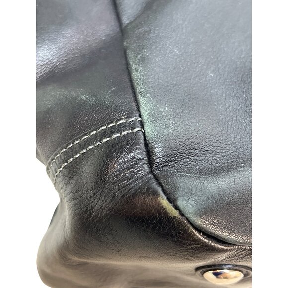 Coach East West Gallery pleated Leather Silver Tone Detail Shoulder Bag Sz M - Picture 4 of 16